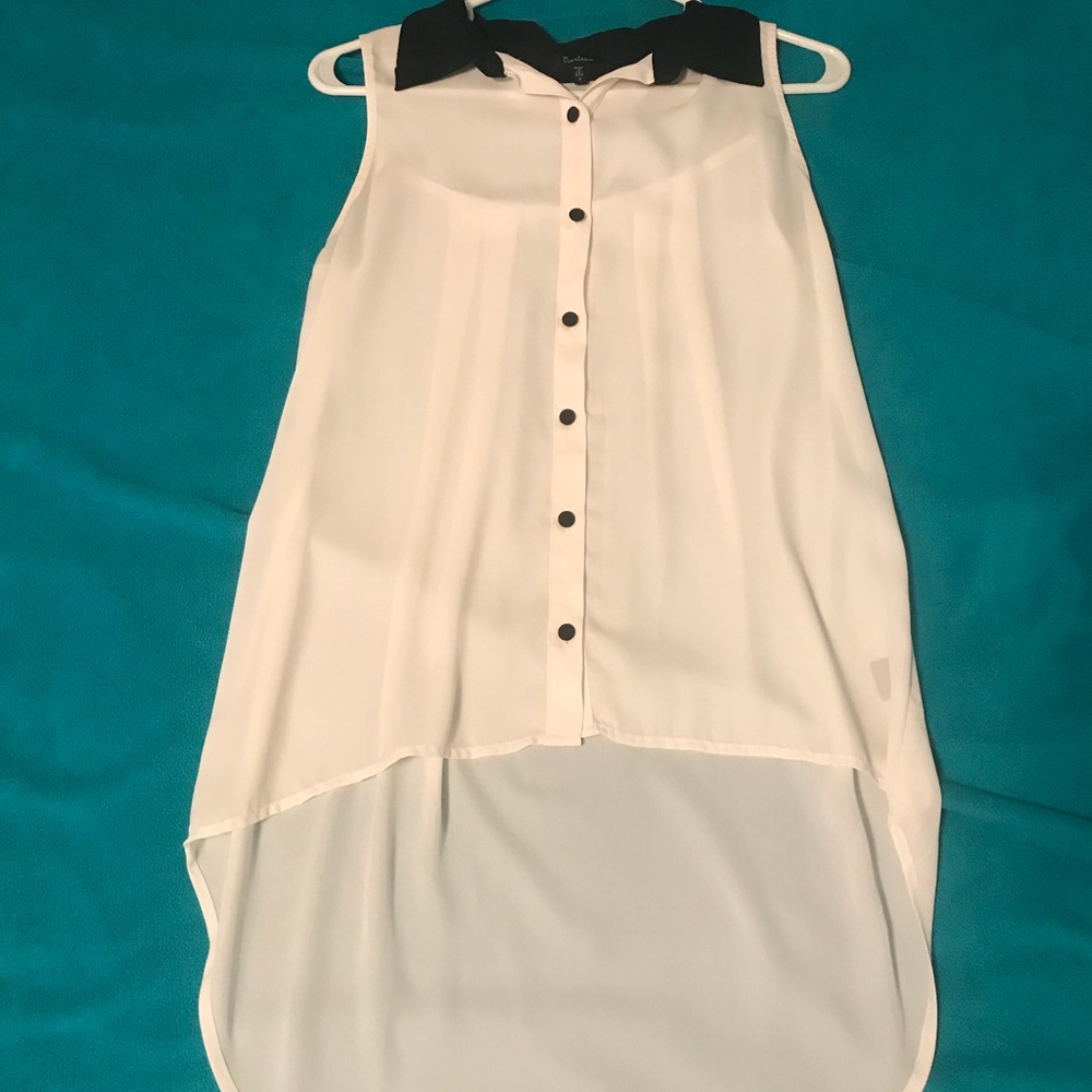 Black and white graduated button down